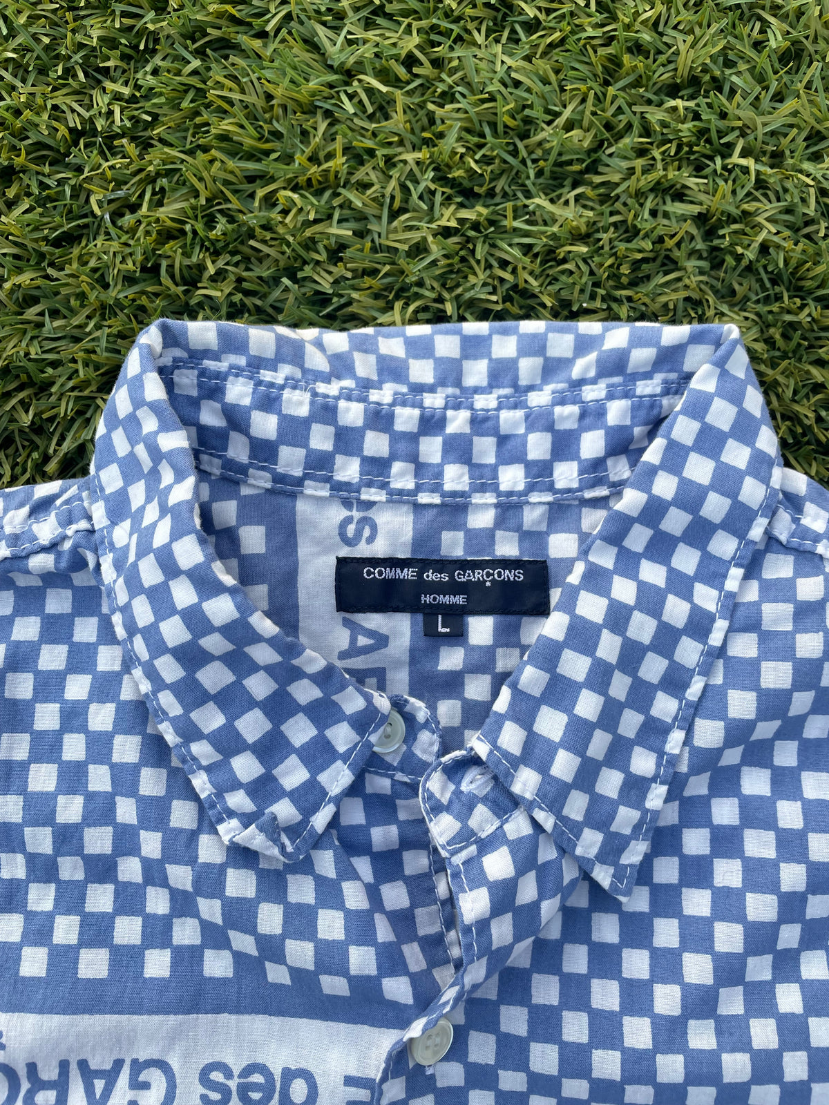 AW2003 Comme Des Garçons Homme Checkered Print  Button Up