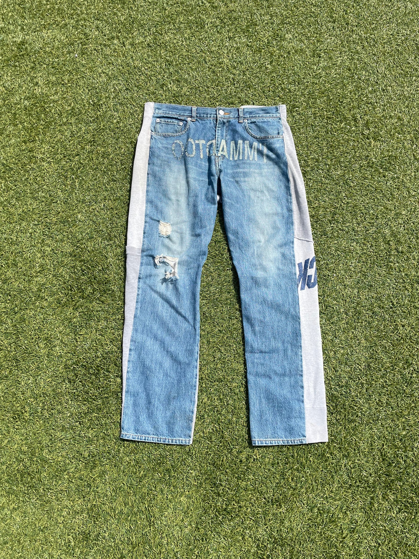 AW02 “Witch Cells Division” - Undercover ‘Immadtoo’ Hybrid Lightwash Distressed Denim