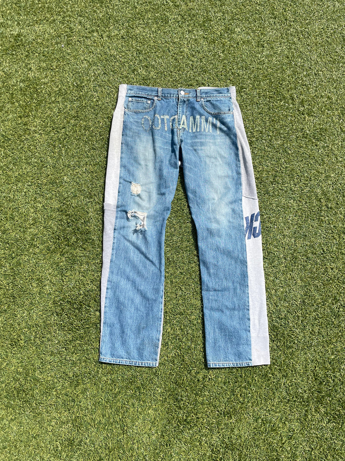 AW02 “Witch Cells Division” - Undercover ‘Immadtoo’ Hybrid Lightwash Distressed Denim