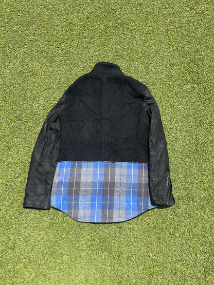 AW05 “The High Streets” - Number (N)ine Hybrid Leather Studded Sleeve Wool Jacket