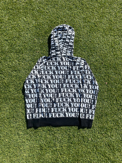 SS06 “Welcome To The Shadow” - Number (N)ine ‘Fuck You’ All Over Print Zip Up Hoodie