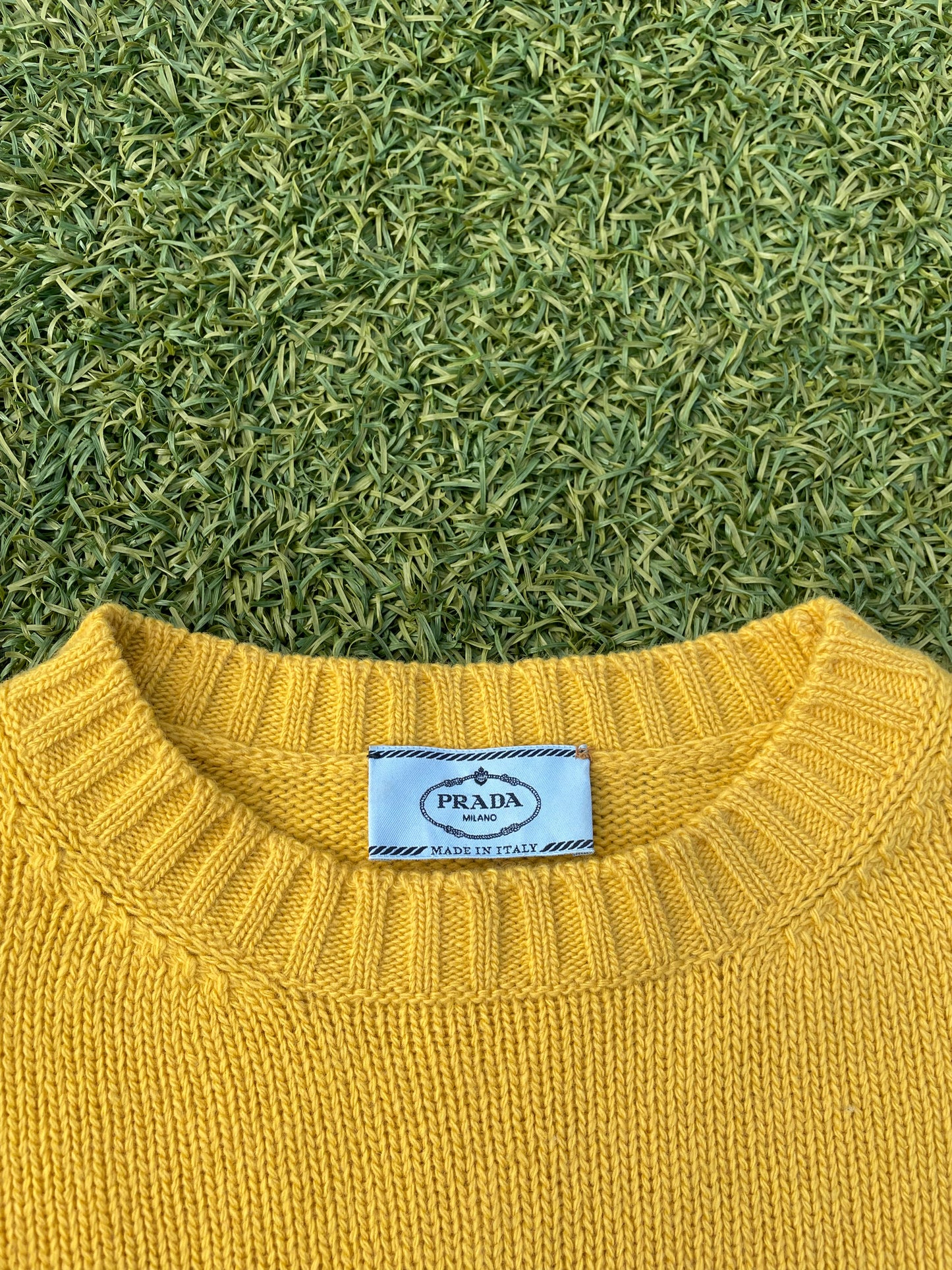 AW2018 Prada Milano Banana Stripe Knit Sweater 🍌