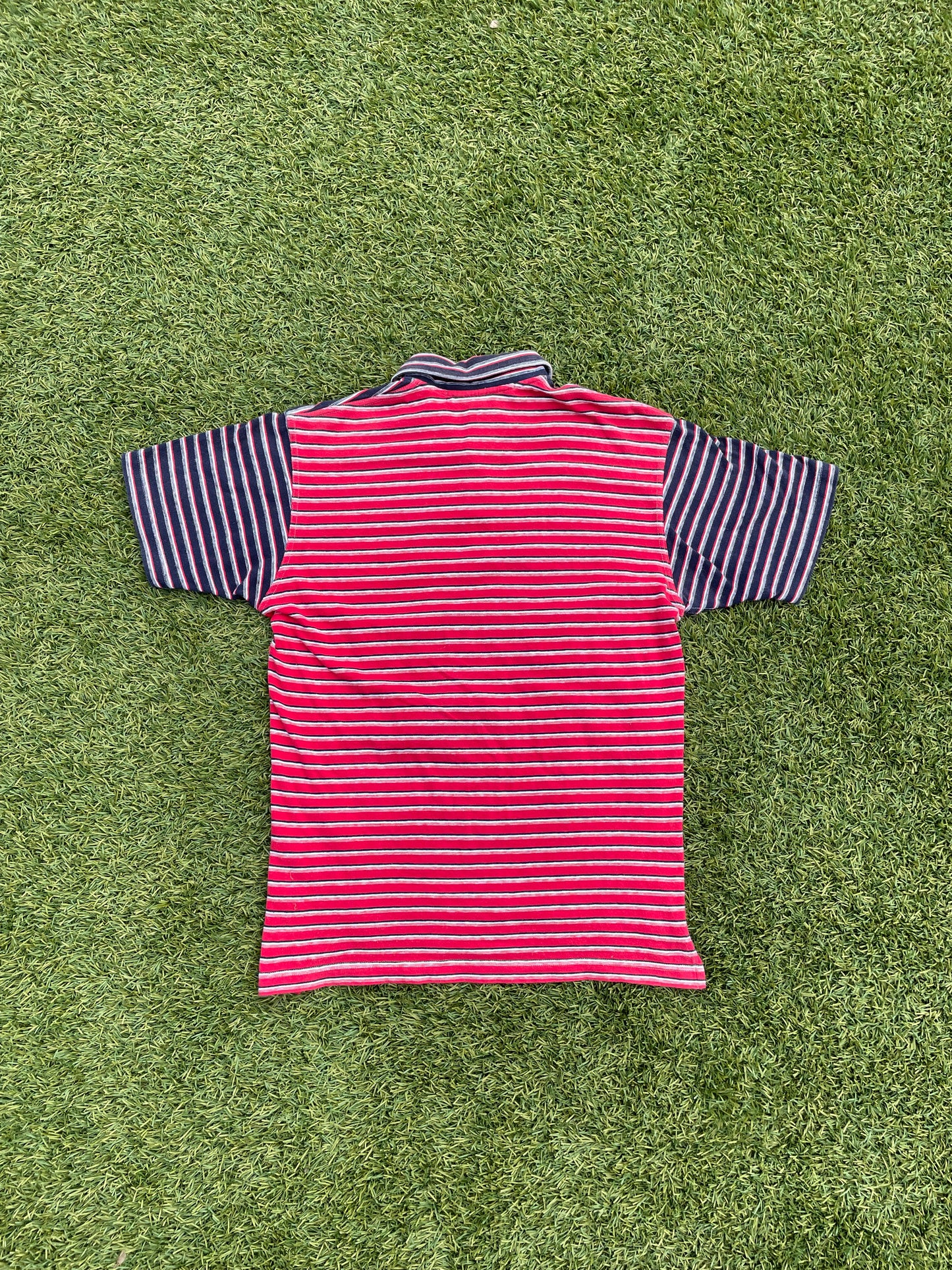 AD2006 Junya Watanabe “28” Stripe Hybrid Polo Shirt