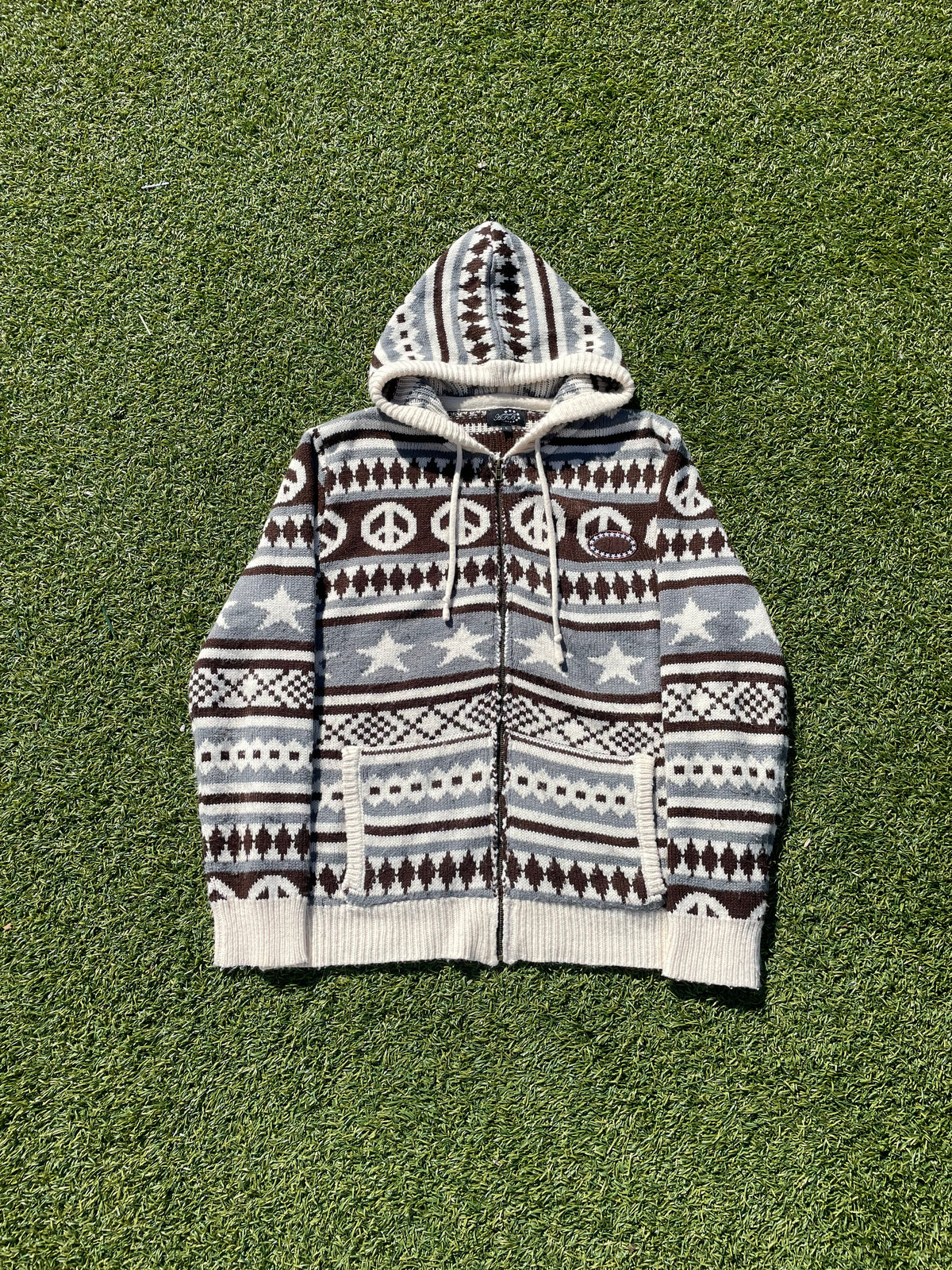 AFB Peace Knit Zip Up Hoodie