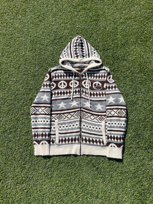 AFB Peace Knit Zip Up Hoodie