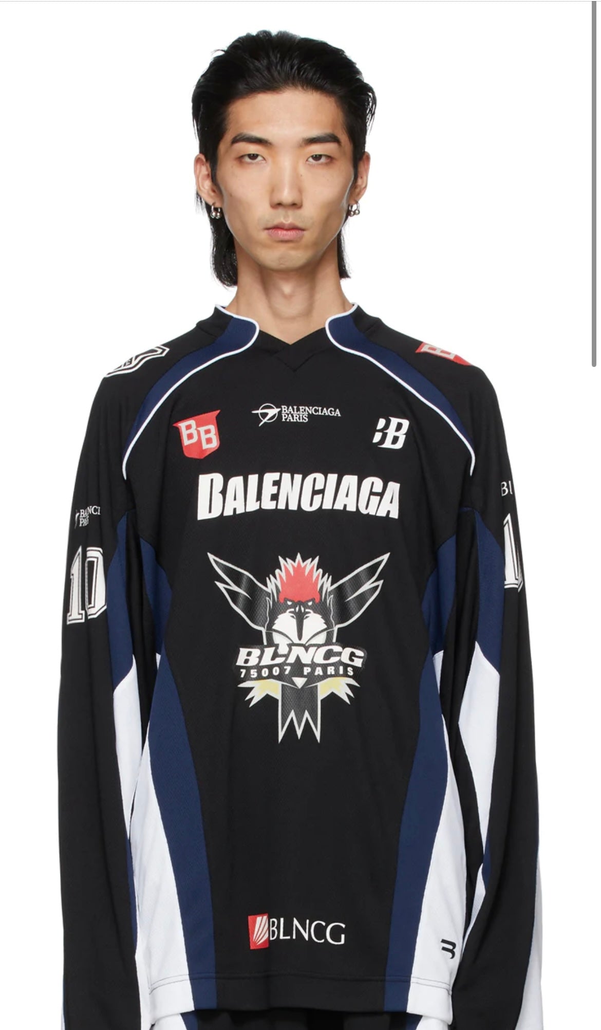 2020’ Balenciaga Hockey Racing Logo Jersey