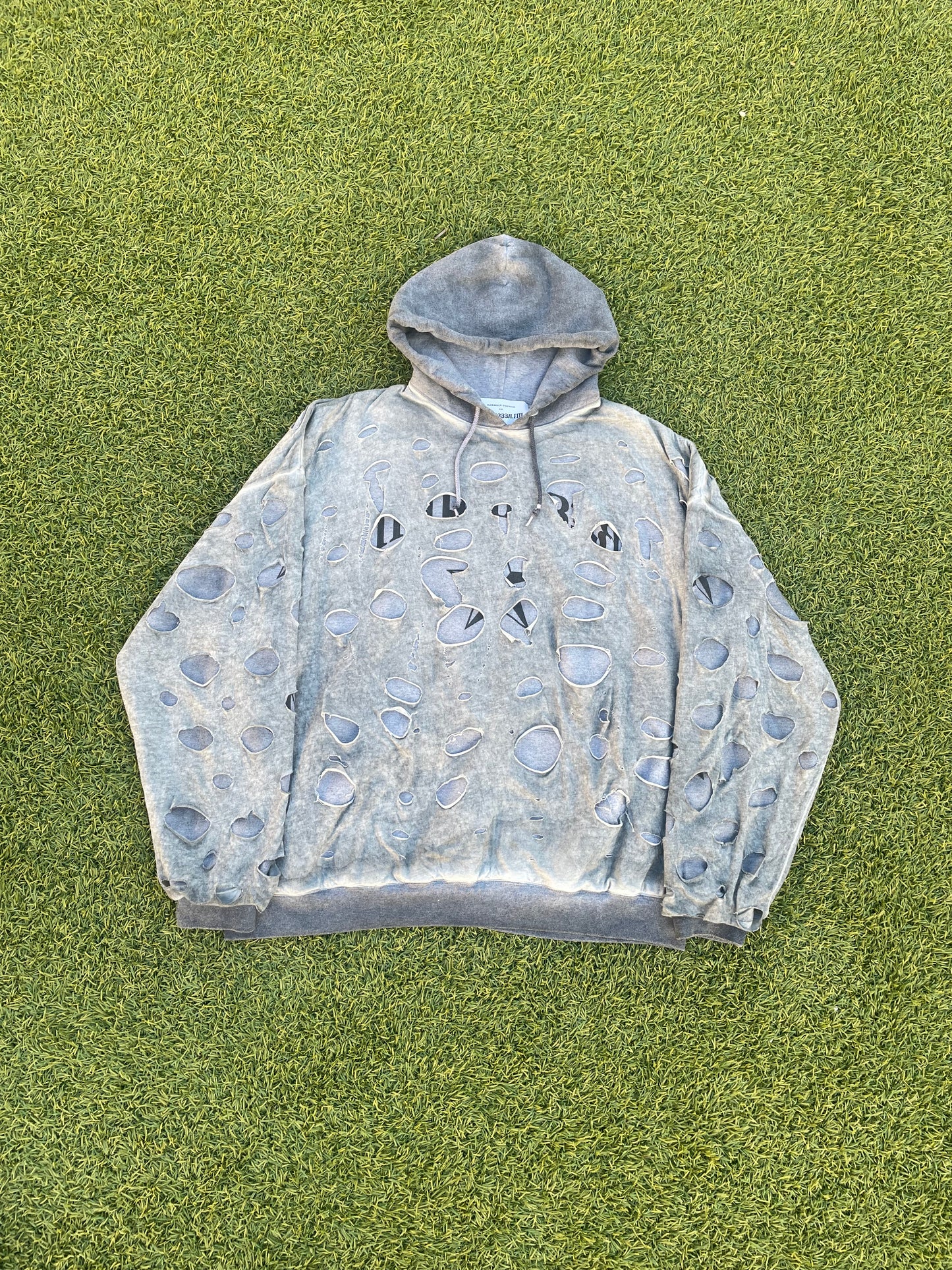 Alexander Digenova X Murd333r.FM Double Layer Distressed Hoodie