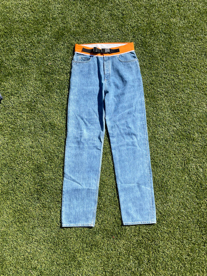 2019’ Maison Margiela Orange Waistband Spliced Denim