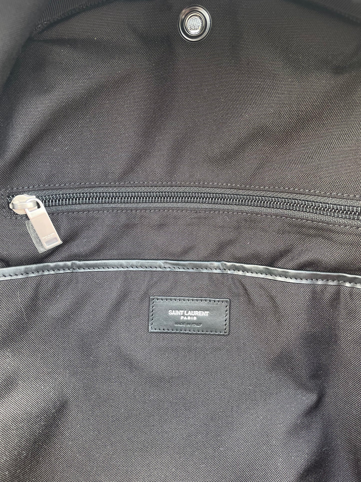 Saint Laurent Pink Tiger Print City Canvas Backpack