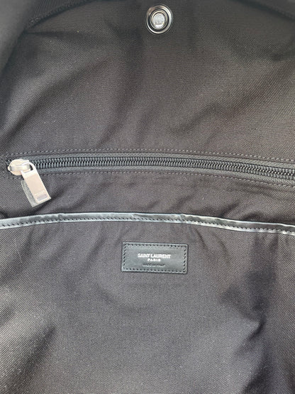 Saint Laurent Pink Tiger Print City Canvas Backpack