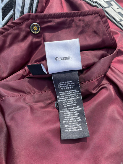 2021 Vetements X Alpha Industries Moto Racing Burgundy Bomber Jacket