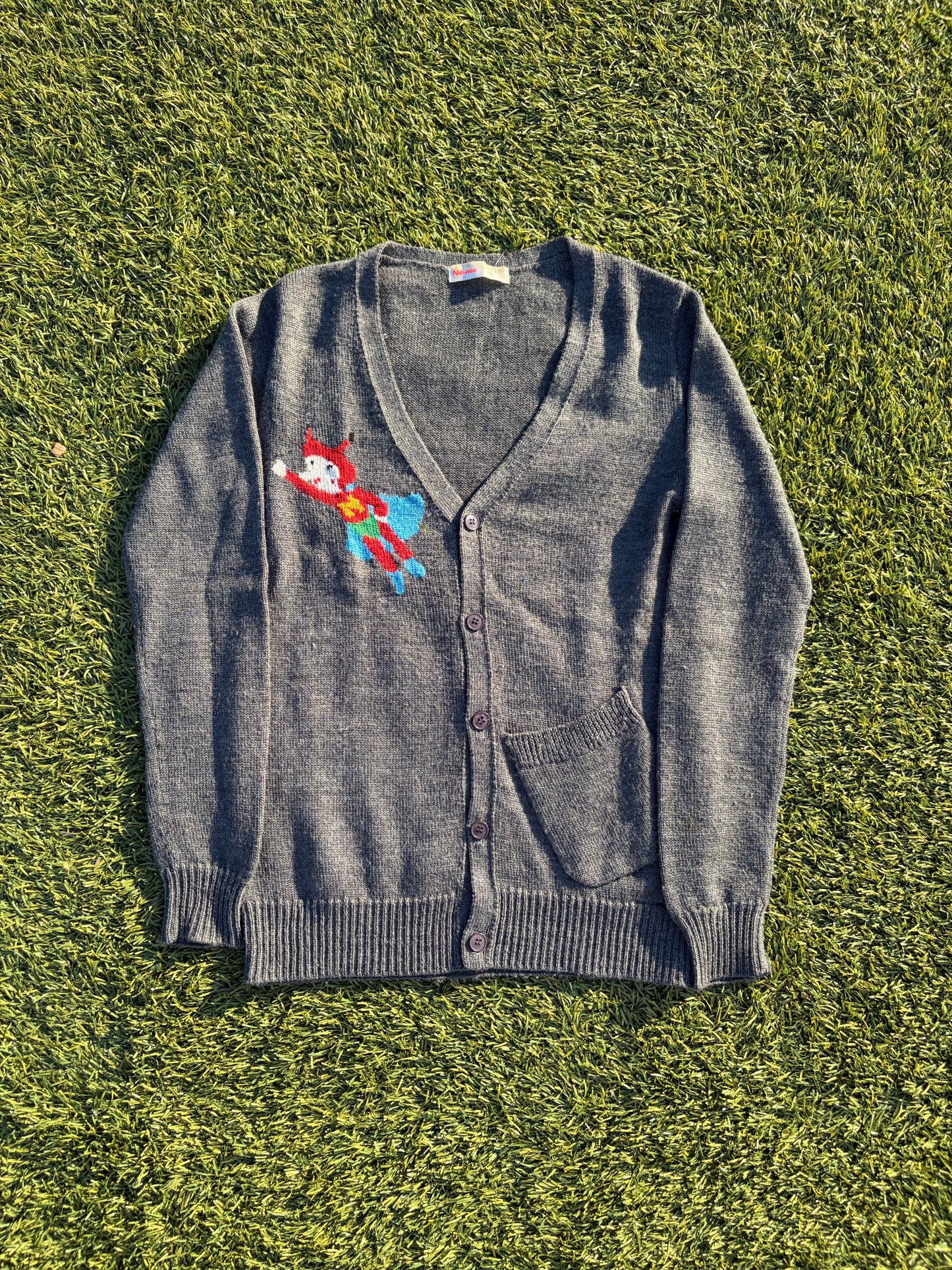 Ne-Net Hero Grey Knit Wool Cardigan