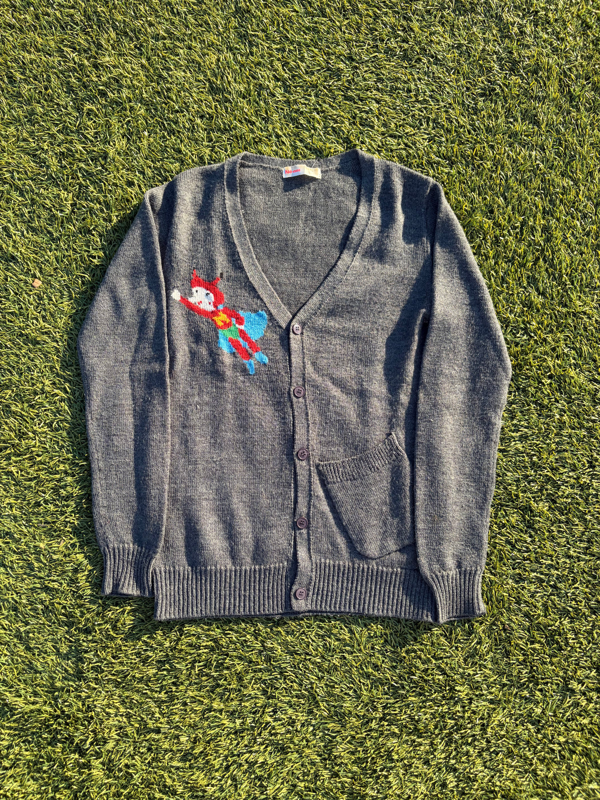 Ne-Net Hero Grey Knit Wool Cardigan