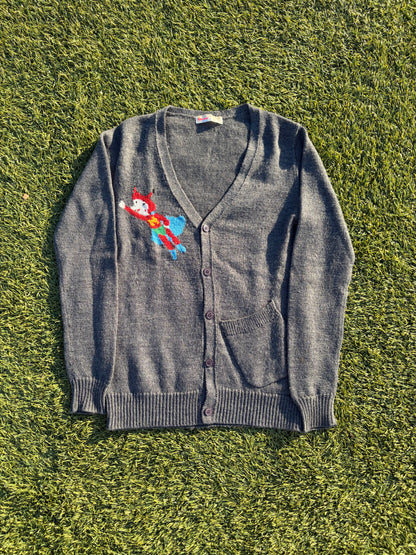 Ne-Net Hero Grey Knit Wool Cardigan
