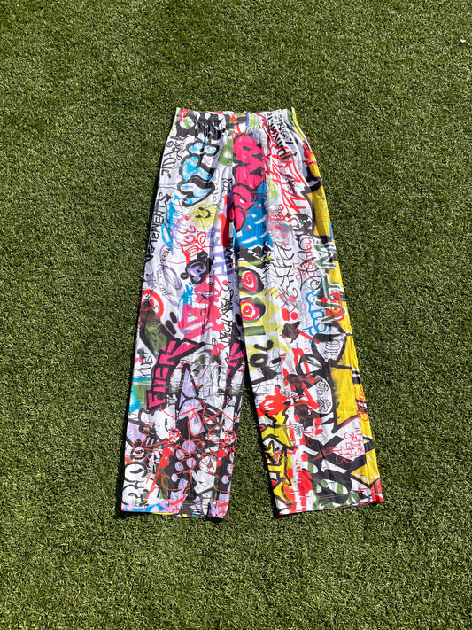 SS22 Vetements All Over Print Graffiti Pajama Trousers