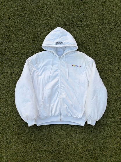 SS18 Vetements Multi-Color Logo “Die Regionalbahn” Padded Bomber Jacket