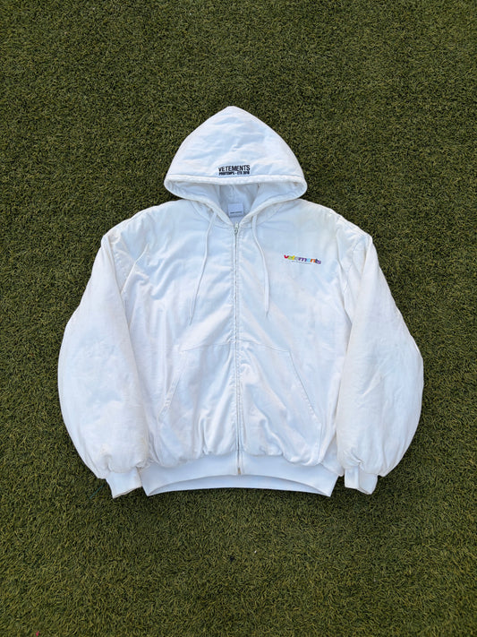 SS18 Vetements Multi-Color Logo “Die Regionalbahn” Padded Bomber Jacket