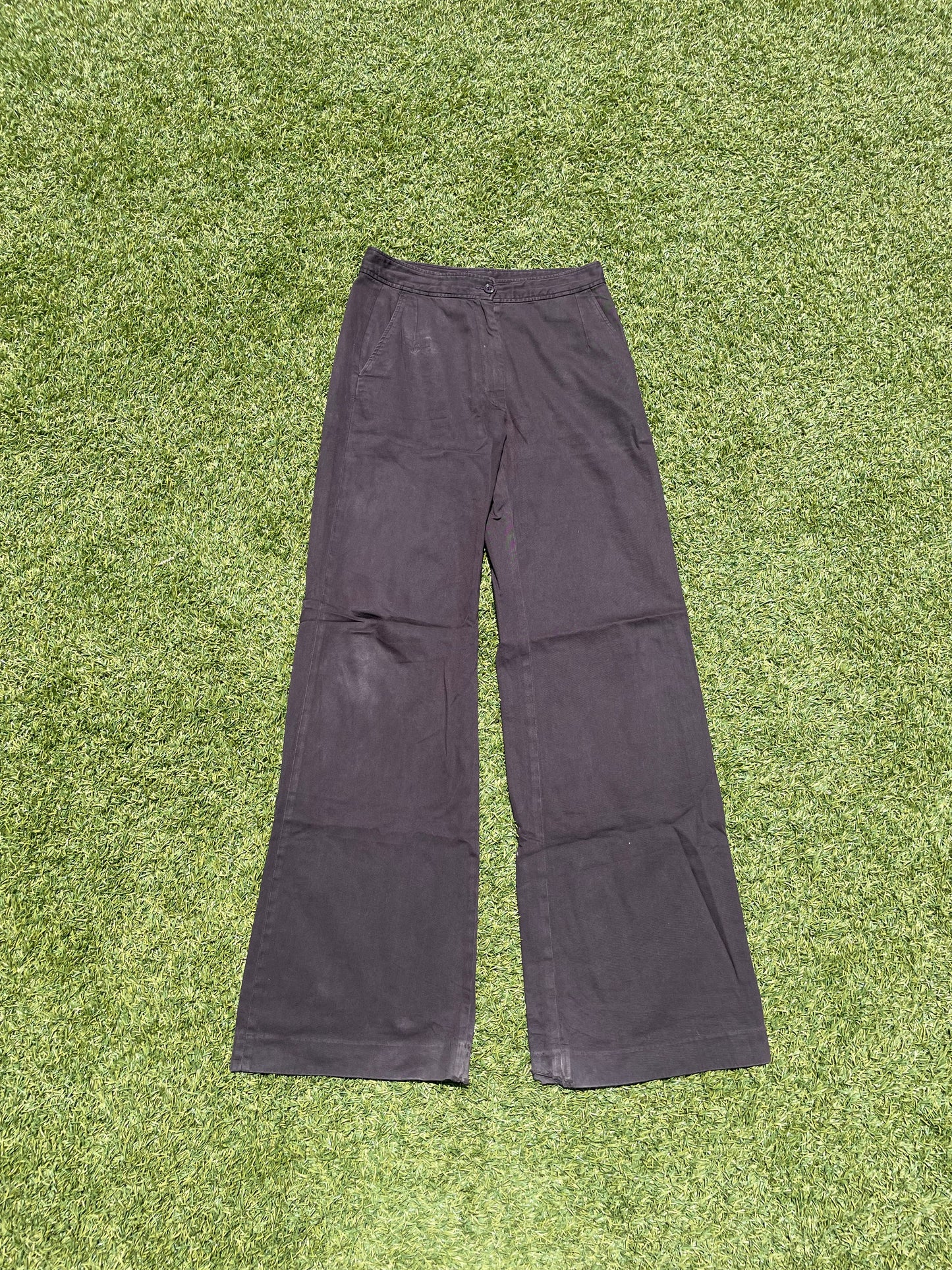 Dries Van Noten Brown Cotton Flare Trousers