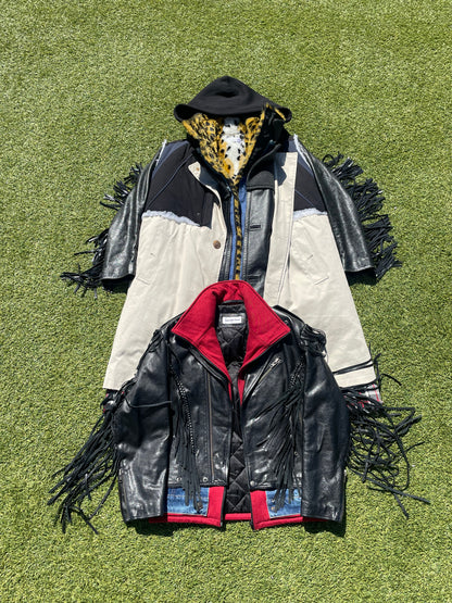 AW18 Balenciaga 7 Layer Hybrid Leather Leopard Fur Trench Coat