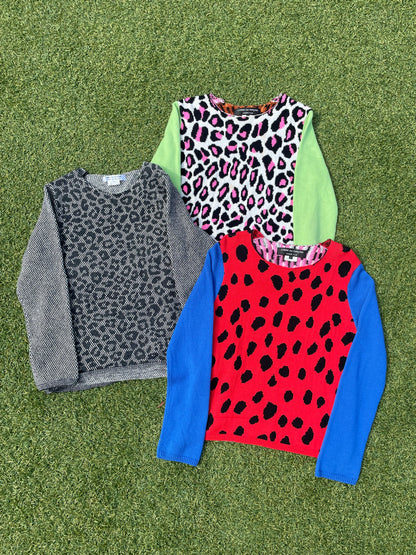 AD2017 Comme Des Garçons Multicolor Leopard Print Knit Sweater