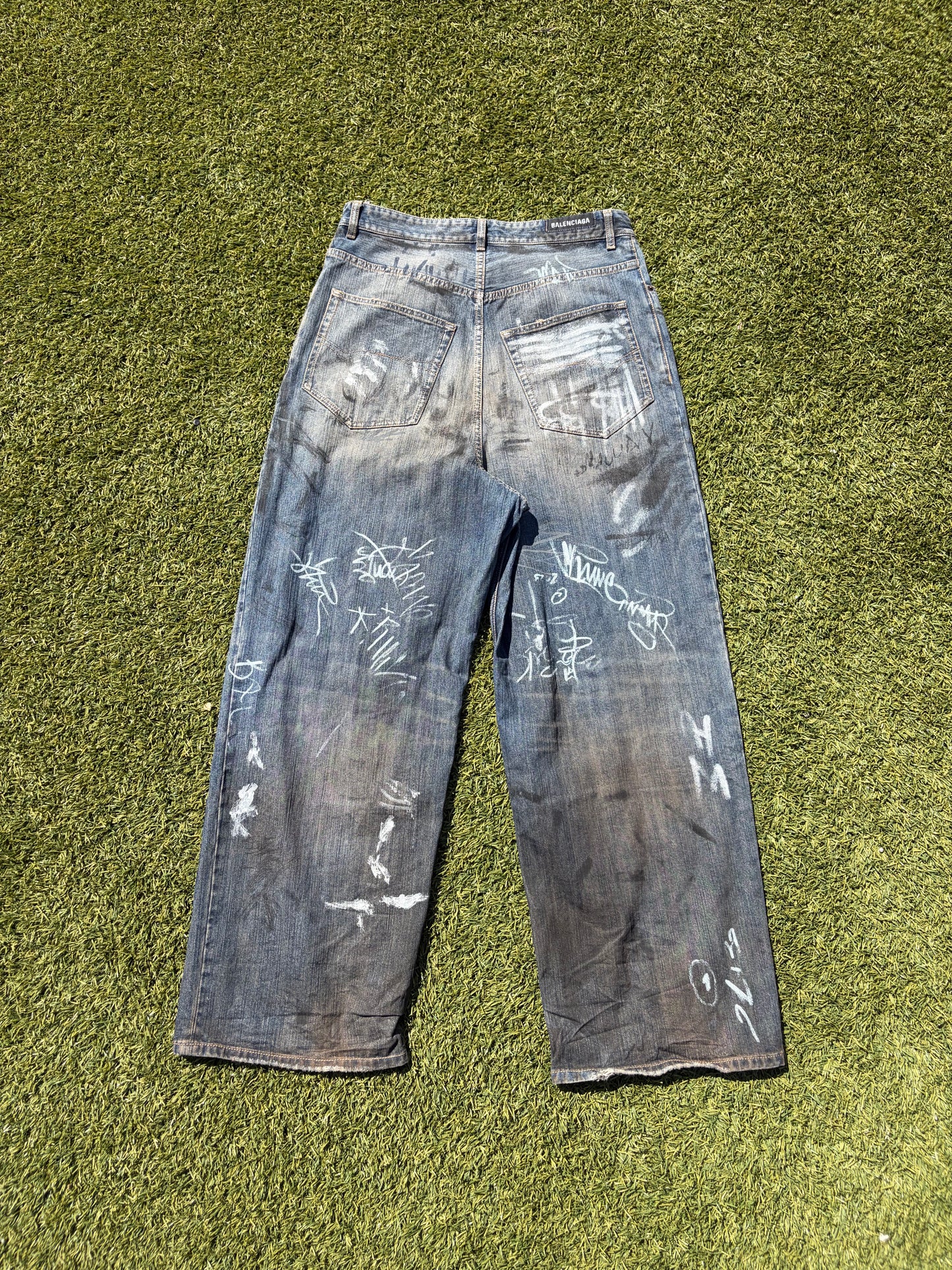 SS23 “Mudshow” - Balenciaga Graffiti Mudwash Baggy Denim