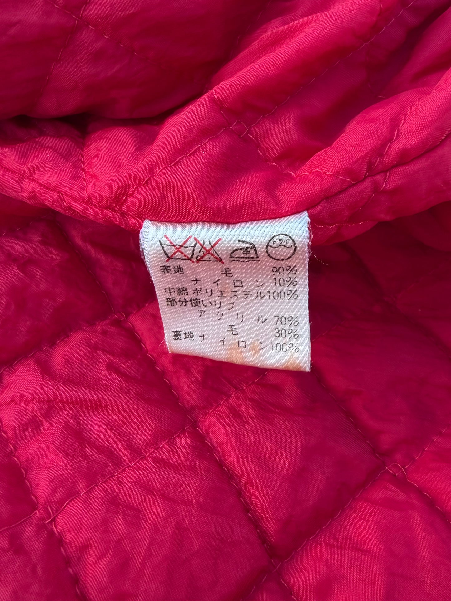 1984 Issey Miyake Sport Care Label Red Wool Varsity Jacket