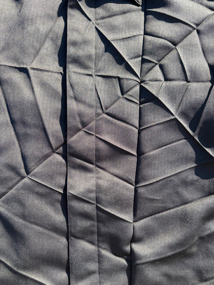 SS20 Undercover Pleated Spider Web Silk Button Up