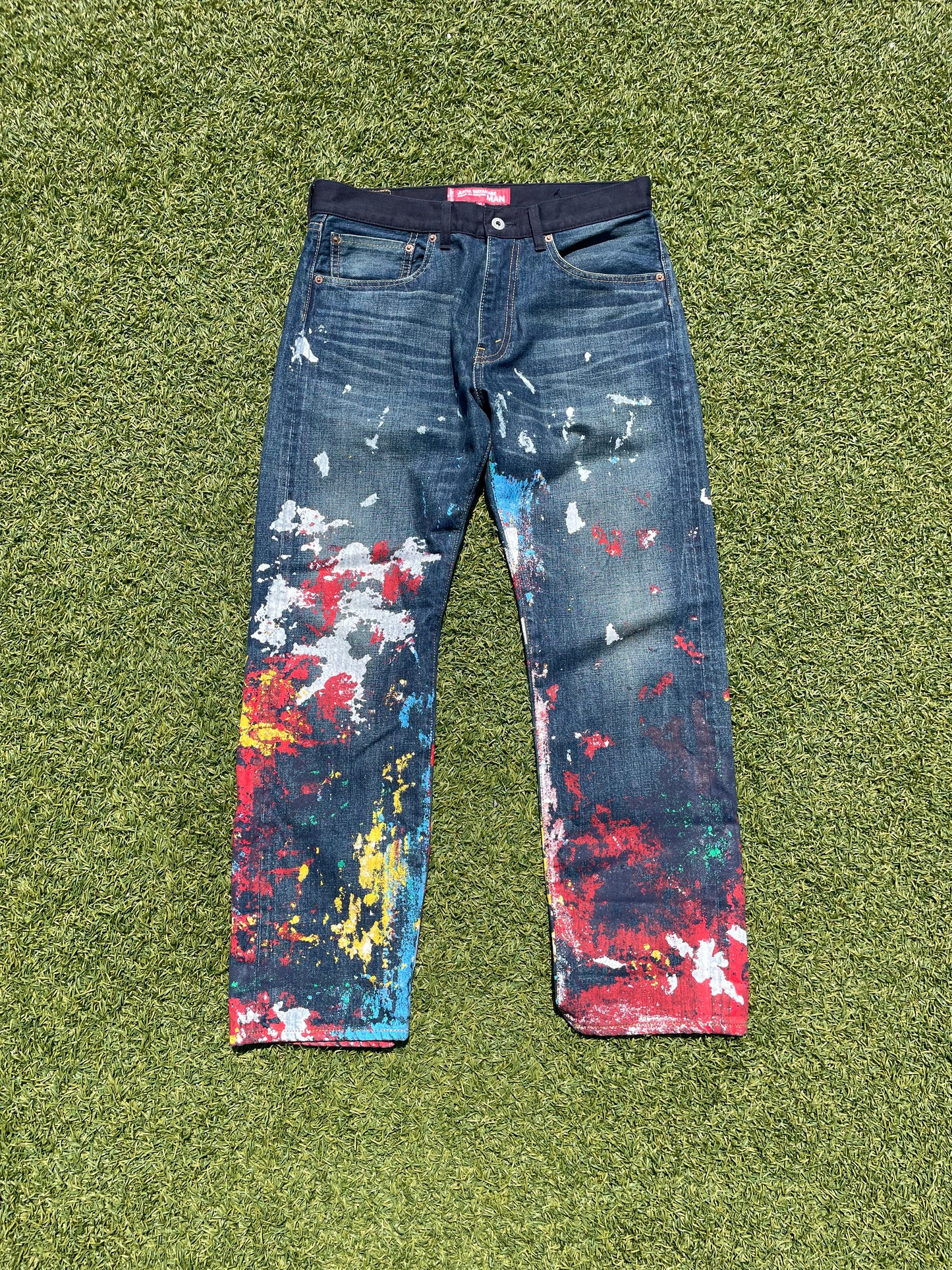 AD2017 Junya Watanabe Paint Splatter Indigo Denim