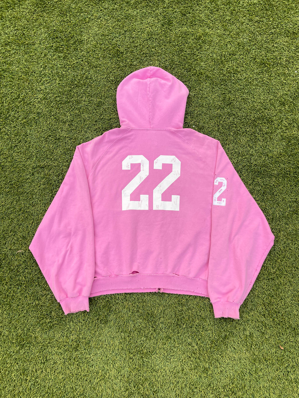 FW22 360* Snowstorm - Balenciaga Polo Pink Distressed Zip Up Hoodie