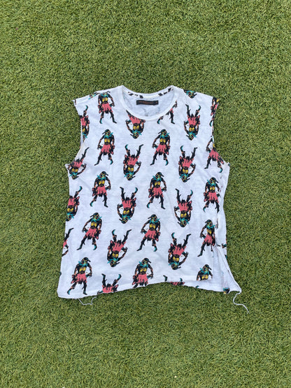 SS03 “Scab” - Undercover All Over Print Ethnic Figure Sleeveless Tank Top