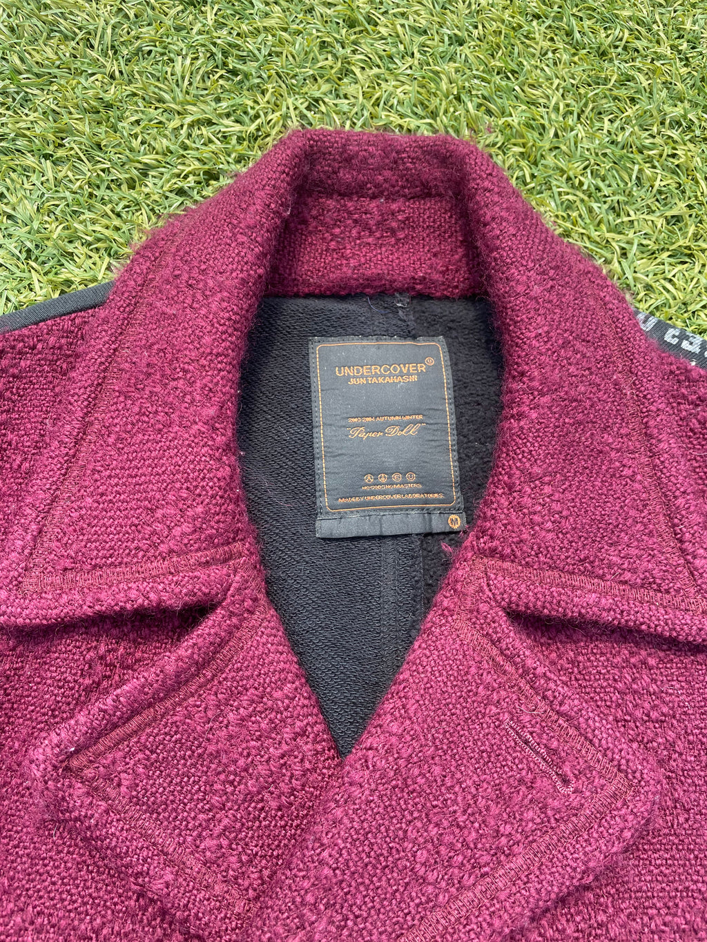 AW03 “Paperdoll” - Undercover Wool Hybrid Burgundy Trench Coat