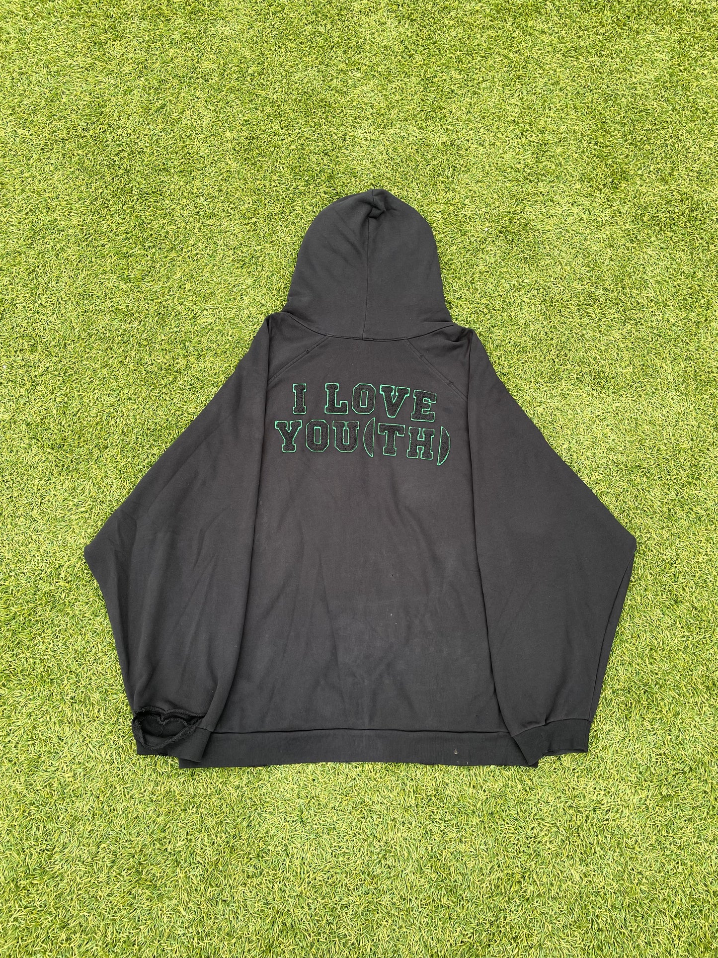 AW2020-2021 Raf Simons “I Love Youth” Distressed Zip Up