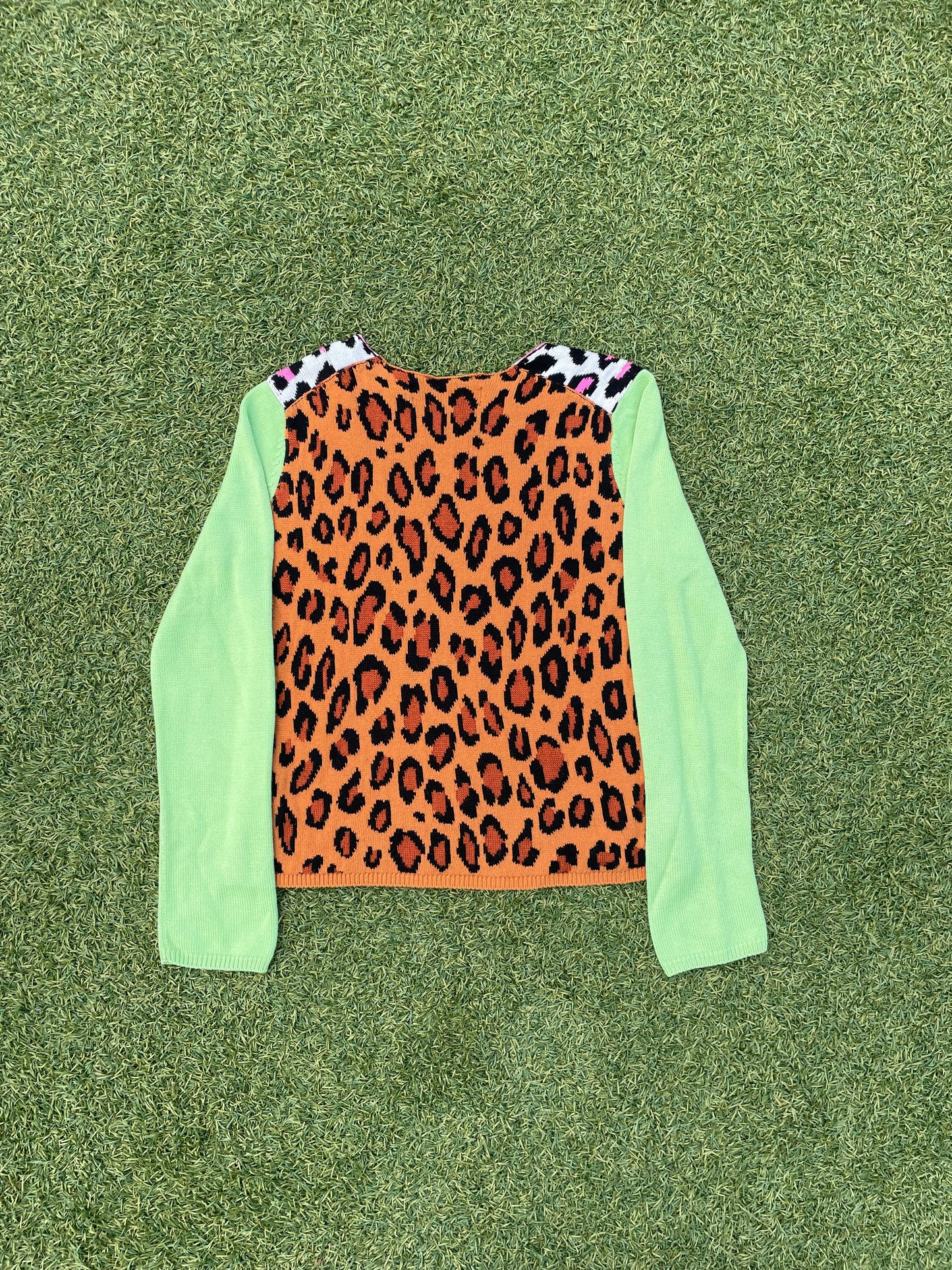 AD2017 Comme Des Garçons Multicolor Leopard Print Knit Sweater