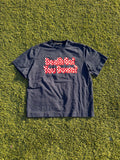 SS25 Aris Tatalovich “Death Got You Down?” Checkered board T-Shirt