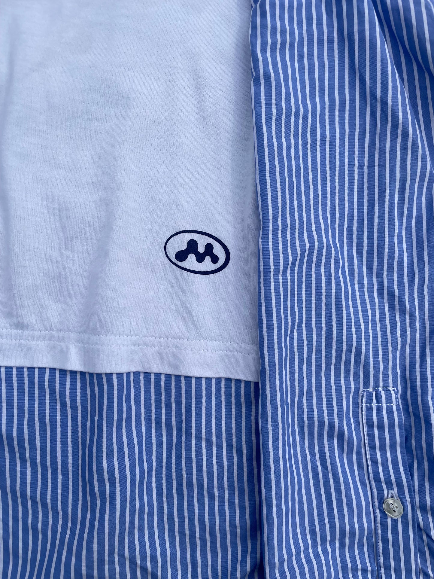 FW23 Mowalola 'NYC' Logo Hybrid Stripe Button Up Shirt
