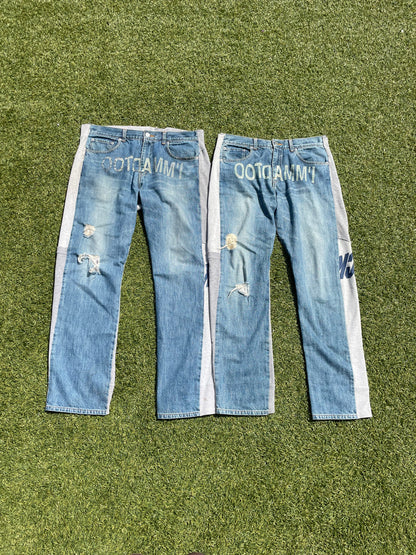 AW02 “Witch Cells Division” - Undercover ‘Immadtoo’ Hybrid Lightwash Distressed Denim