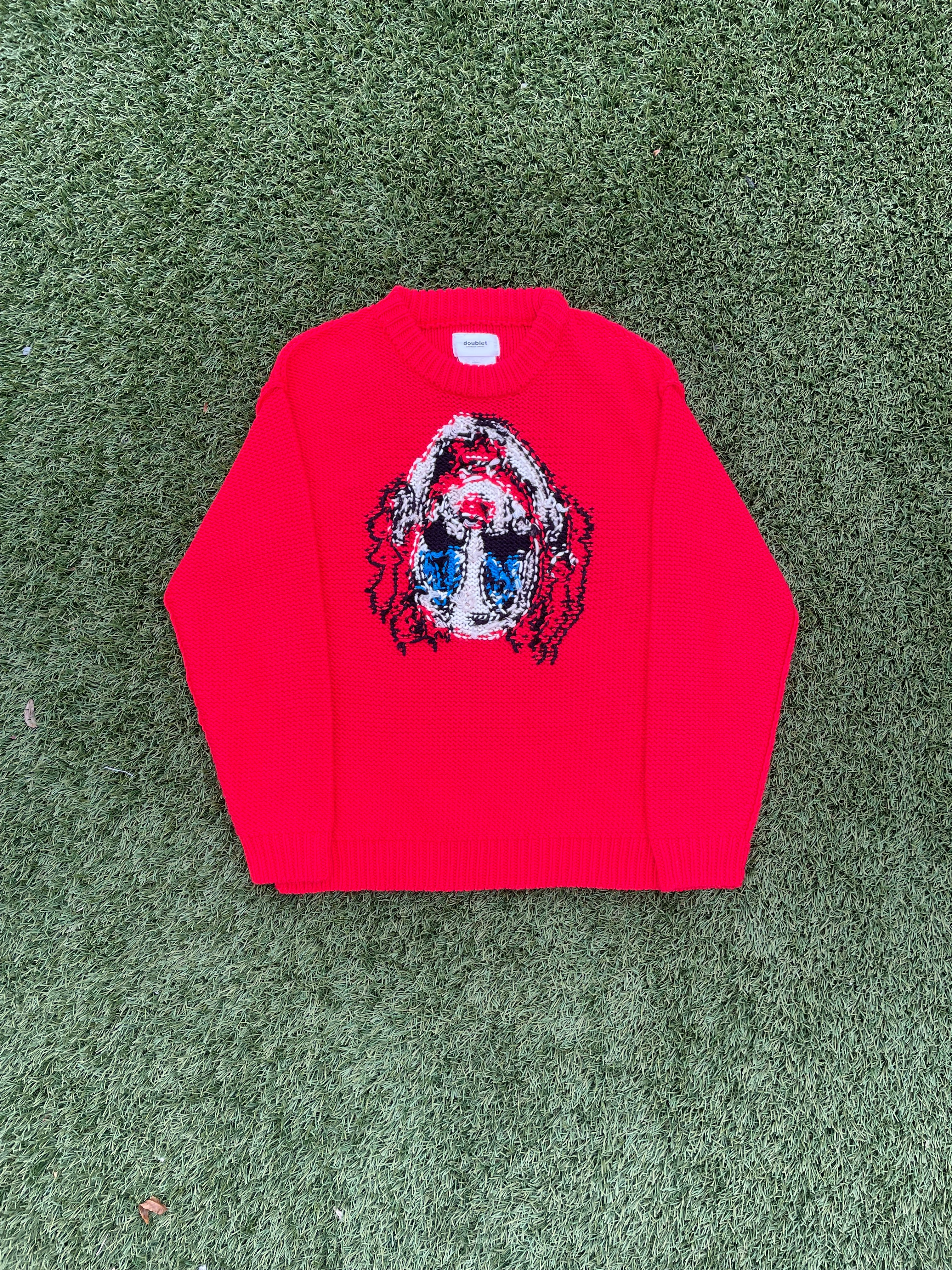 FW20 Doublet Inside Out Clown Hand-Knit Sweater 🤡 – rwndbckwrds