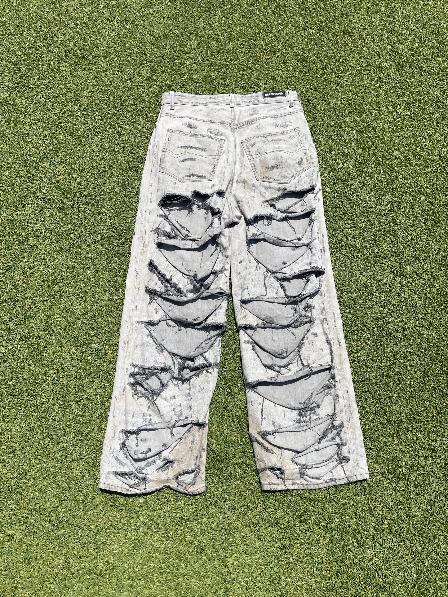 SS23 Balenciaga Distressed Destroyed Mudwash Denim