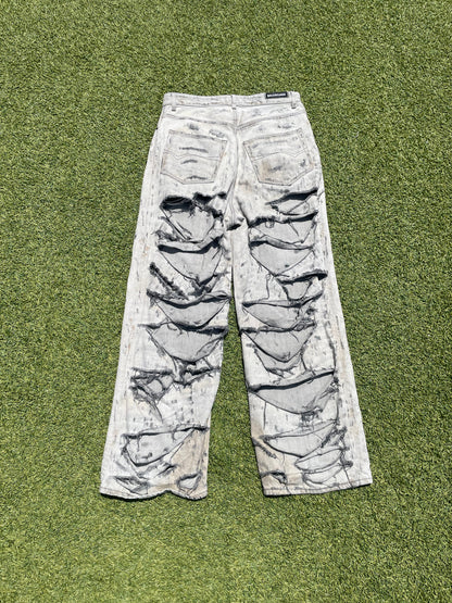 SS23 Balenciaga Distressed Destroyed Mudwash Denim