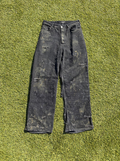 SS23 Balenciaga Distressed Destroyed Mudwash Denim