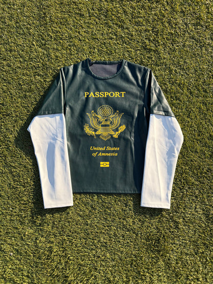 AW23 Mowalola USA Passport Leather Long Sleeve
