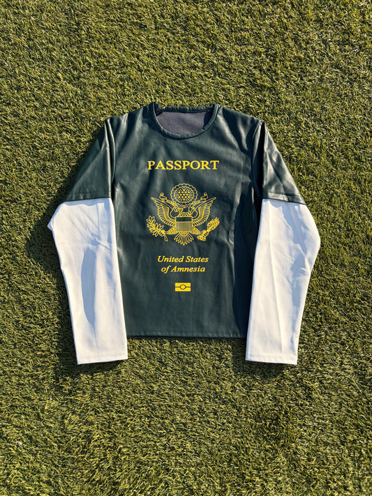 AW23 Mowalola USA Passport Leather Long Sleeve