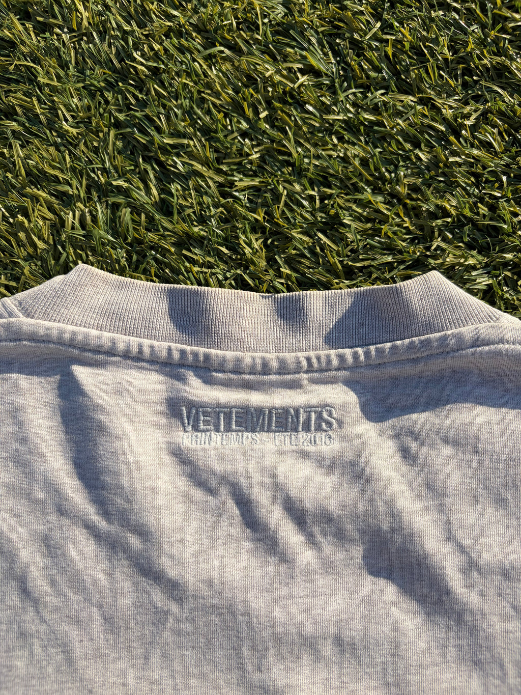 SS18 Vetements Baseball Logo Grey T-Shirt