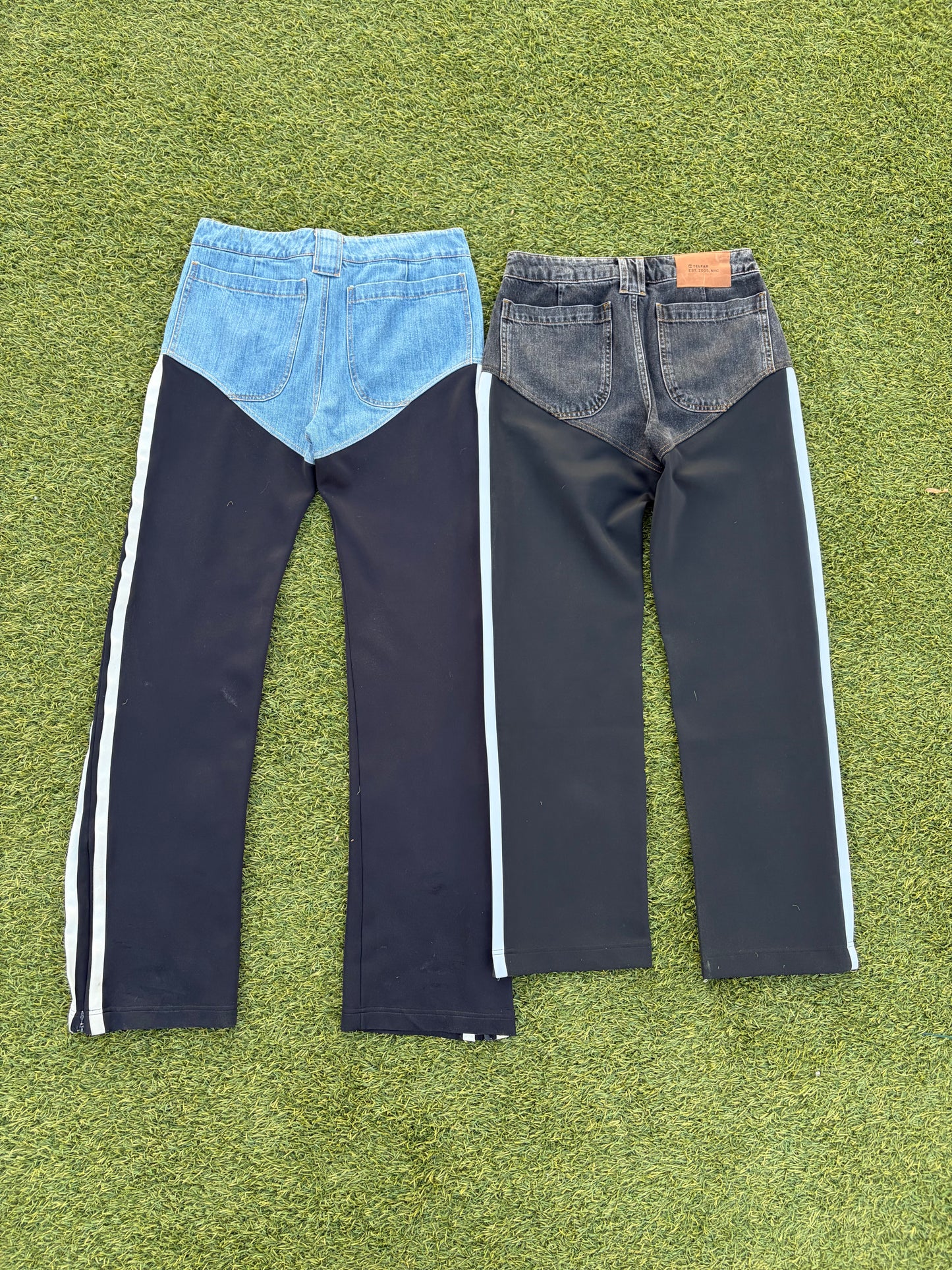 SS20 Telfar Hybrid Stripe Track Denim