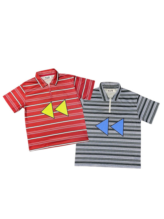Rewind Quarter Zip Stripe Polo Tシャツ