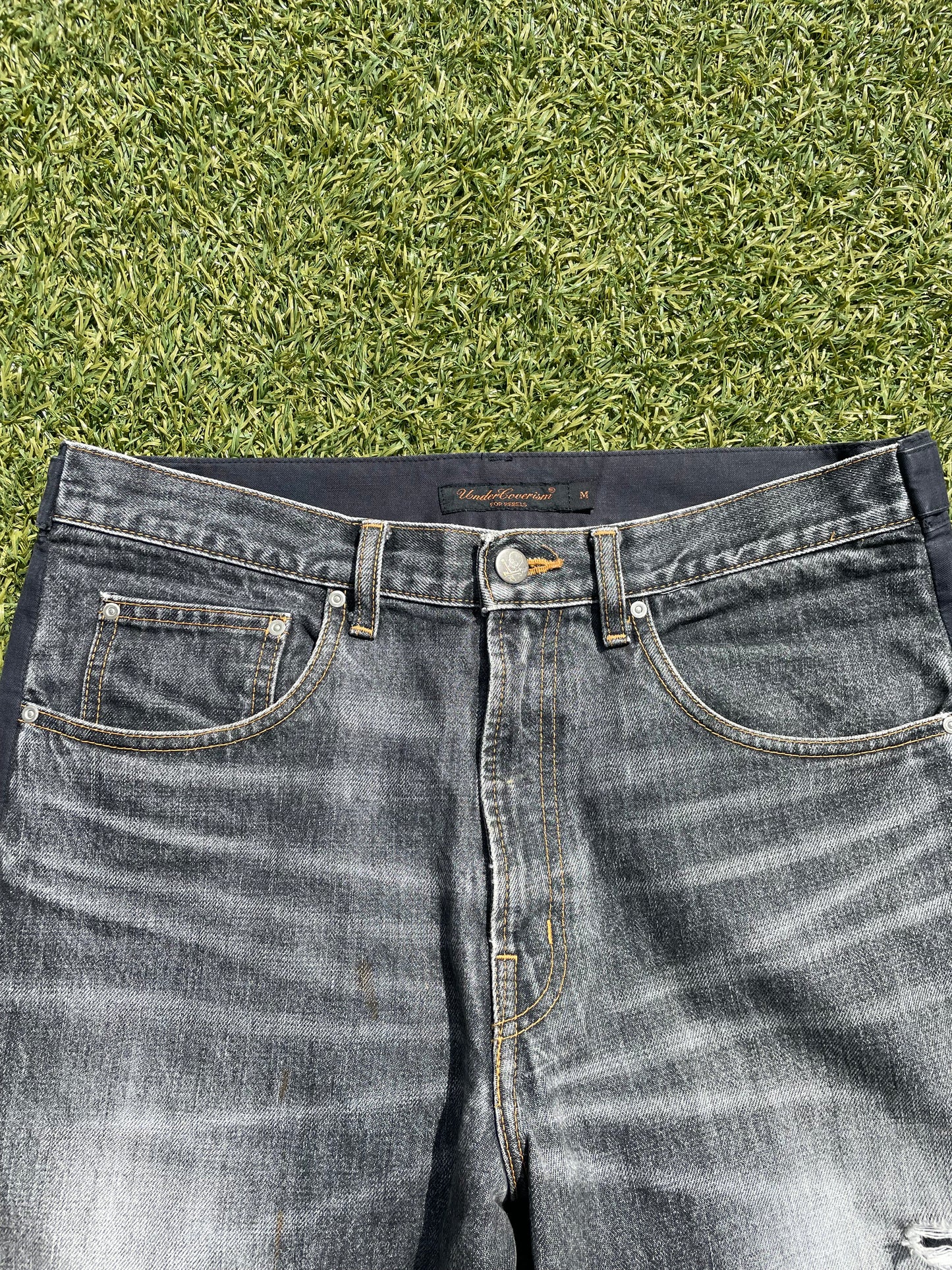 SS06 “T” - Undercover Convertible Utility Cargo Hybrid  Distressed Denim