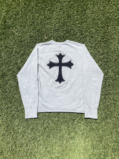 AD2002 Junya Watanabe Stitched Cross Grey Cotton Sweater