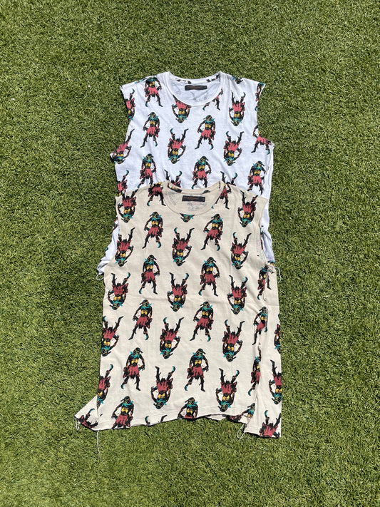 SS03 “Scab” - Undercover All Over Print Ethnic Figure Sleeveless Tank Top