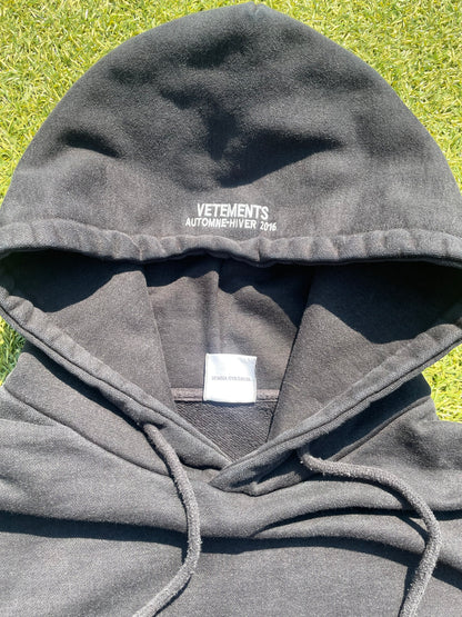 AW15 Vetements OG Metal Logo Oversized Hoodie