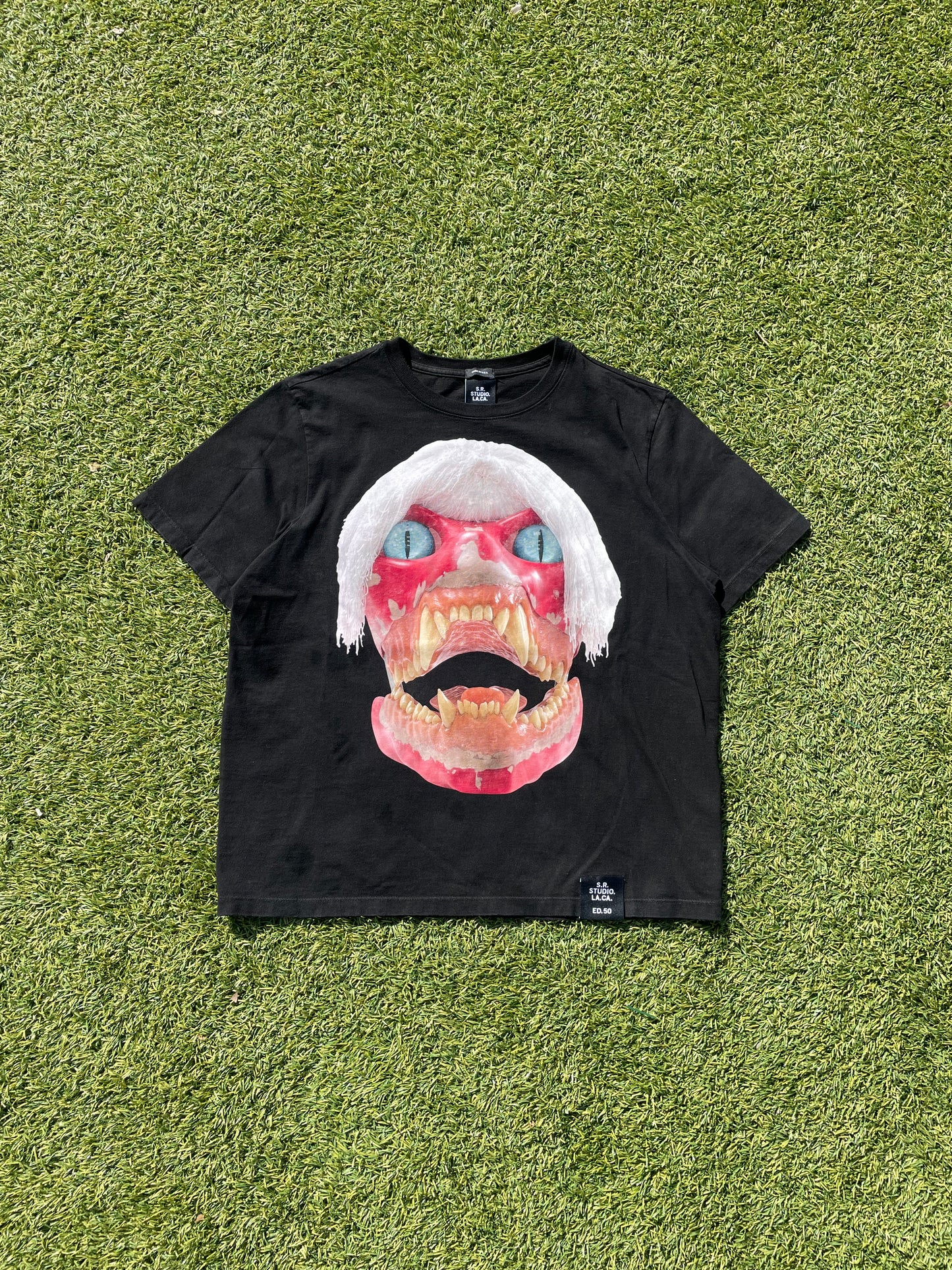 1/50 S.R. Studio By Sterling Ruby White Haired Red Skull T-Shirt